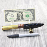 50 Cal Shell Casing Handle Obsidian Blade Ornamental Knife #9150  Mountain Man Knife