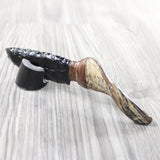 Goat Horn Handle Obsidian Blade Ornamental Knife #6150  Mountain Man Knife