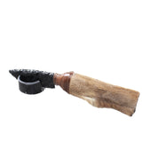 Hair-on Deer Bone Handle Obsidian Blade Ornamental Knife #7250  Mountain Man Knife