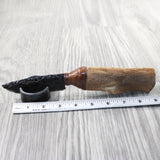 Hair-on Deer Bone Handle Obsidian Blade Ornamental Knife #7250  Mountain Man Knife