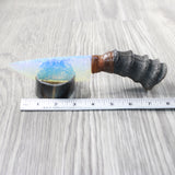 Springbok Horn Handle Opalite Blade Ornamental Knife #6250     Mountain Man Knife