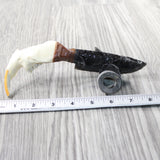 Beaver Jaw Handle Obsidian Blade Ornamental Knife #1250  Mountain Man Knife