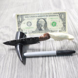 Beaver Jaw Handle Obsidian Blade Ornamental Knife #1250  Mountain Man Knife