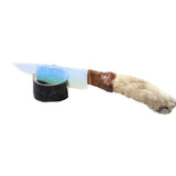 Coyote Foot Handle Opalite Blade Ornamental Knife #1250     Mountain Man Knife