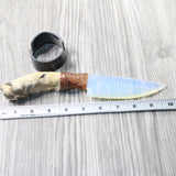 Coyote Foot Handle Opalite Blade Ornamental Knife #1250     Mountain Man Knife