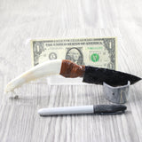 Coyote Jaw Handle Obsidian Blade Ornamental Knife #1350  Mountain Man Knife