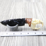Muskrat Skull Handle Obsidian Blade Ornamental Knife #0350  Mountain Man Knife