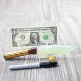 50 Cal Shell Handle Opalite Blade Ornamental Knife #7550     Mountain Man Knife
