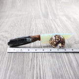 Orthoceras Fossil Handle Opalite Blade Ornamental Knife #8550     Mountain Man Knife