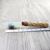 Cholla Cactus Wood Handle Opalite Blade Ornamental Knife #7550     Mountain Man Knife