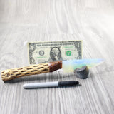Cholla Cactus Wood Handle Opalite Blade Ornamental Knife #7550     Mountain Man Knife