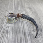 Springbok Horn Handle Stone Blade Ornamental Knife #9144 Mountain Man Knife