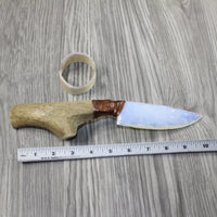 Deer Antler Handle Opalite Blade Ornamental Knife #2244 Mountain Man Knife