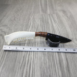 Deer Jaw Handle Obsidian Blade Ornamental Knife #8345 Mountain Man Knife
