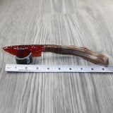Ghost Wood Handle Glass Blade Ornamental Knife #3445 Mountain Man Knife