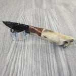Coyote Foot Handle Obsidian Blade Ornamental Knife #9645 Mountain Man Knife