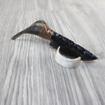Goat Horn Handle Obsidian Blade Ornamental Knife #9645 Mountain Man Knife