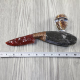 Orthoceras Fossil Handle Glass Blade Ornamental Knife #4745 Mountain Man Knife