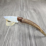 Elk Anlter Handle Opalite Blade Ornamental Knife #9645 Mountain Man Knife