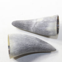 2 Raw Unfinished Cow Horn Tips #9041 Natural Colored