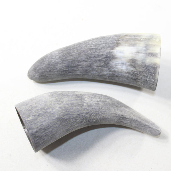 2 Raw Unfinished Cow Horn Tips #3239 Natural Colored