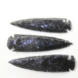 3 Obsidian Ornamental Spearheads  #4942  Arrowhead