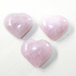 3 Rose Quartz Hearts Combined Weight of  227 Grams #2741 Gemstone Hearts