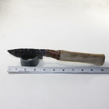 Hair-on Deer Bone Handle Obsidian Blade Ornamental Knife #4242 Mountain Man Knife