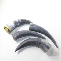 4 Raw Unfinished Cow Horns #7736 Natural Colored