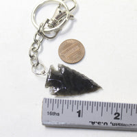 1 Obsidian Arrowhead Key Ring #6341  Keychain Tassel Bag Tag
