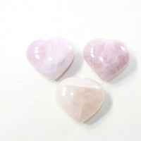 3 Rose Quartz Hearts Combined Weight of  277 Grams #4441 Gemstone Hearts