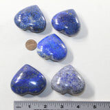 5 Lapis Hearts Combined Weight of  421 Grams #6641 Gemstone Hearts