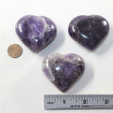 3 Amethyst  Hearts Combined Weight of  240 Grams #263-1 Gemstone Hearts