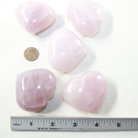 5 Rose Quartz Hearts Combined Weight of  451 Grams #9541 Gemstone Hearts