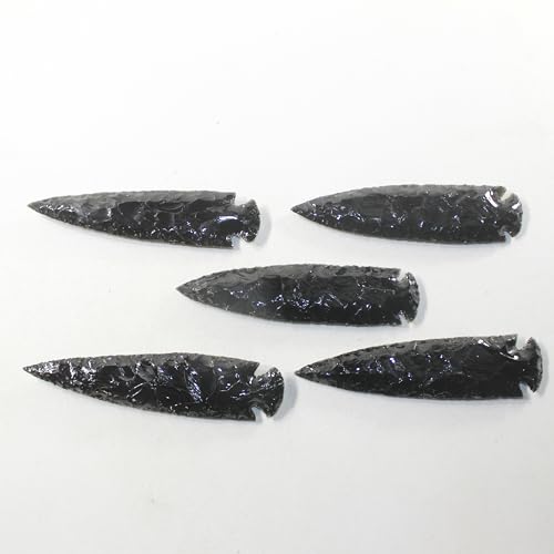 5 Obsidian Ornamental Spearheads  #1541  Arrowhead