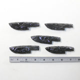 5 Small Obsidian Ornamental Knife Blades  #753-1  Mountain Man Knife