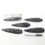 5 Obsidian Ornamental Spearheads  #253-2  Arrowhead