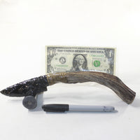 Ghost Wood Handle Obsidian Blade Ornamental Knife #3341 Mountain Man Knife