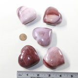 5 Mookaite Hearts Combined Weight of  422 Grams #143-1 Gemstone Hearts