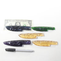 5 Glass Ornamental Knife Blades  #2435