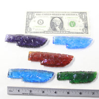 5 Small Glass Ornamental Knife Blades  #783-1