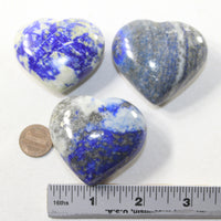 3 Lapis Hearts Combined Weight of  287 Grams #1241 Gemstone Hearts
