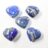 5 Lapis Hearts Combined Weight of  475 Grams #9941 Gemstone Hearts