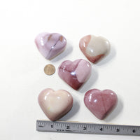 5 Mookaite Hearts Combined Weight of  416 Grams #373-1 Gemstone Hearts