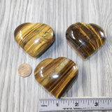 3 Tiger Eye Hearts Combined Weight of  284 Grams #3143 Gemstone Hearts