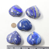 5 Lapis Hearts Combined Weight of  457 Grams #8341 Gemstone Hearts