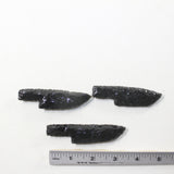 3 Small Obsidian Ornamental Knife Blades  #1335  Mountain Man Knife