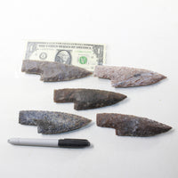 5 Stone Ornamental Knife Blades  #393-2  Mountain Man Knife