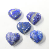 5 Lapis Hearts Combined Weight of  457 Grams #8341 Gemstone Hearts