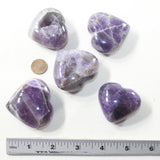 5 Amethyst Hearts Combined Weight of  406 Grams #153-1 Gemstone Hearts